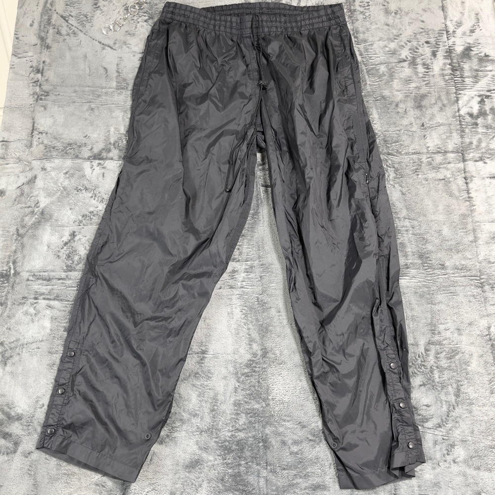 Antigua Antech Track Pants Men XL Black Nylon Snap Leg Windbreaker 20037/05